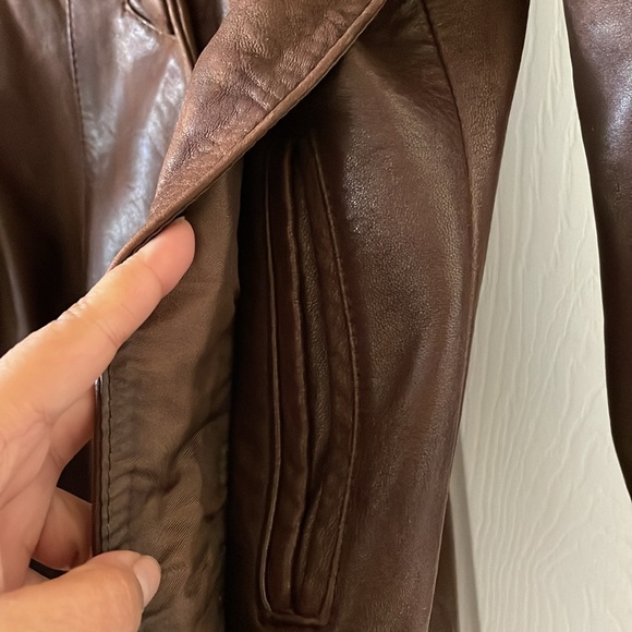 Mexico Mexican leather jacket brown patchwork vi rage 1980s 1990s - Picture 5 of 12